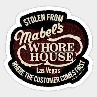 Vintage Retro Mabel's Whore House Nevada Sticker